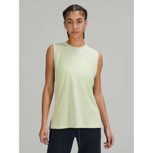 Lululemon “All Yours” yellow athletic muscle tee tank top (measures size 10)